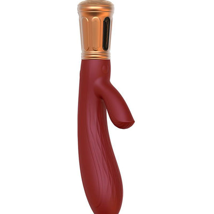 Viotec Mina - Vibrator - Tarzan Vibrator - Rabbit Vibrator - Dubbele Stimuatie - Goud en Wijnrood - Luxueus Zacht Siliconen-Erotiekvoordeel.nl