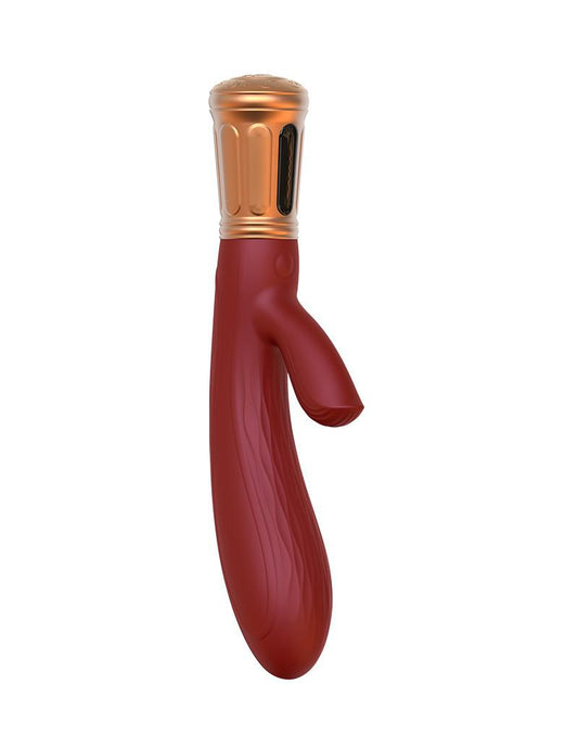 Viotec Mina - Vibrator - Tarzan Vibrator - Rabbit Vibrator - Dubbele Stimuatie - Goud en Wijnrood - Luxueus Zacht Siliconen-Erotiekvoordeel.nl