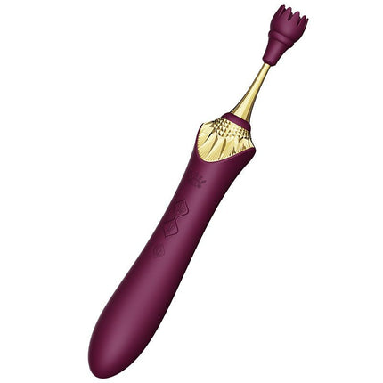 ZALO Verwarmde Pinpoint Clitoris Vibrator Bess 2 met extra opzetstukken - paars-Erotiekvoordeel.nl