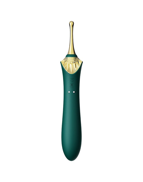 ZALO Verwarmde Pinpoint Clitoris Vibrator Bess 2 met extra opzetstukken - smaragdgroen-Erotiekvoordeel.nl