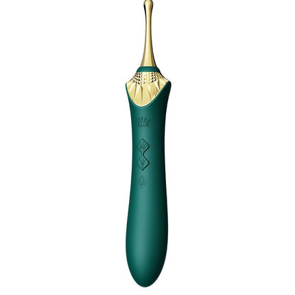 ZALO Verwarmde Pinpoint Clitoris Vibrator Bess 2 met extra opzetstukken - smaragdgroen-Erotiekvoordeel.nl
