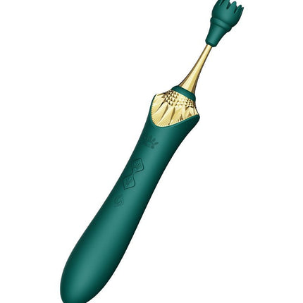 ZALO Verwarmde Pinpoint Clitoris Vibrator Bess 2 met extra opzetstukken - smaragdgroen-Erotiekvoordeel.nl