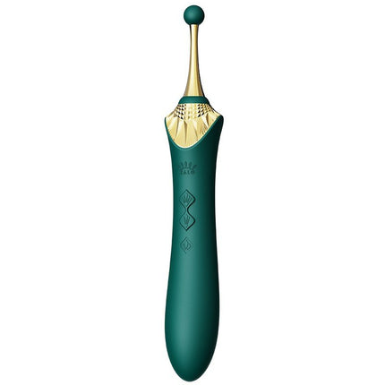 ZALO Verwarmde Pinpoint Clitoris Vibrator Bess 2 met extra opzetstukken - smaragdgroen-Erotiekvoordeel.nl