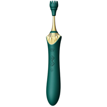 ZALO Verwarmde Pinpoint Clitoris Vibrator Bess 2 met extra opzetstukken - smaragdgroen-Erotiekvoordeel.nl
