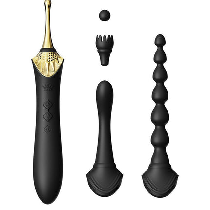 ZALO Verwarmde Pinpoint Clitoris Vibrator Bess 2 met extra opzetstukken - zwart-Erotiekvoordeel.nl