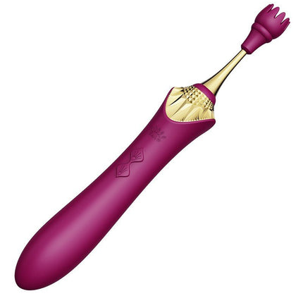 Zalo Clitoris Pinpoint Vibrator Bess  met extra opzetstukken - robijn rood - Erotiekvoordeel.nl