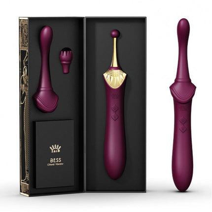 Zalo Clitoris Pinpoint Vibrator Bess  met extra opzetstukken - robijn rood - Erotiekvoordeel.nl