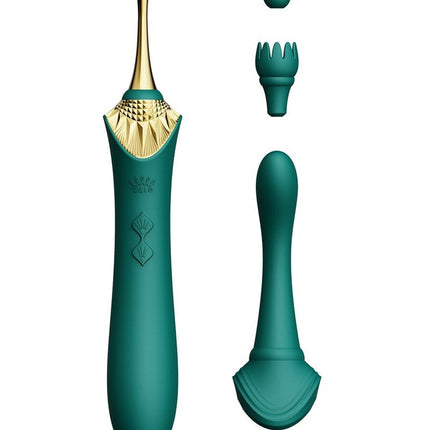 Zalo Clitoris Pinpoint Vibrator Bess  met extra opzetstukken - smaragd groen - Erotiekvoordeel.nl