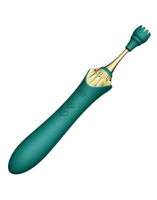 Zalo Clitoris Pinpoint Vibrator Bess  met extra opzetstukken - smaragd groen - Erotiekvoordeel.nl