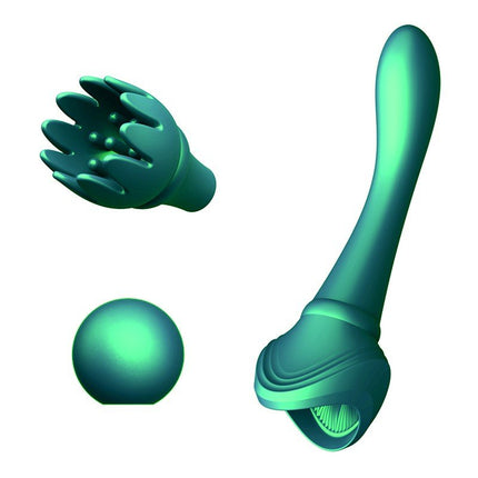 Zalo Clitoris Pinpoint Vibrator Bess  met extra opzetstukken - smaragd groen - Erotiekvoordeel.nl