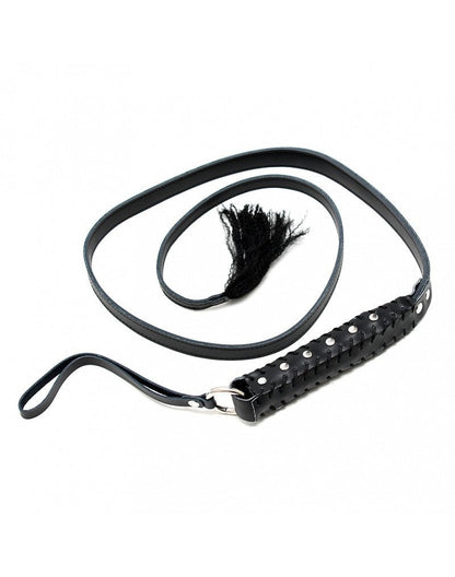 Zweep met lange flexibele strook en handvat - zwart