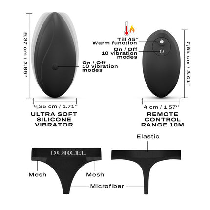 Dorcel DISCREET VIBE Vibrating Panties with Panty Vibrator with Remote Control - Black