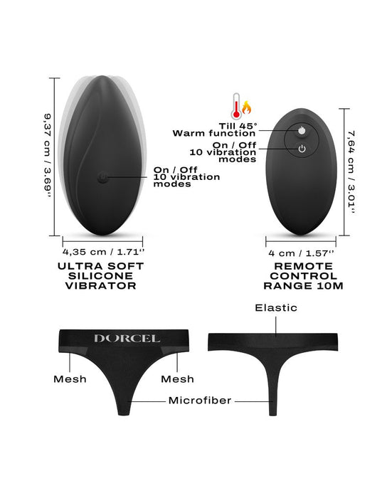 Dorcel DISCREET VIBE Vibrating Panties mit Panty-Vibrator mit Fernbedienung - schwarz