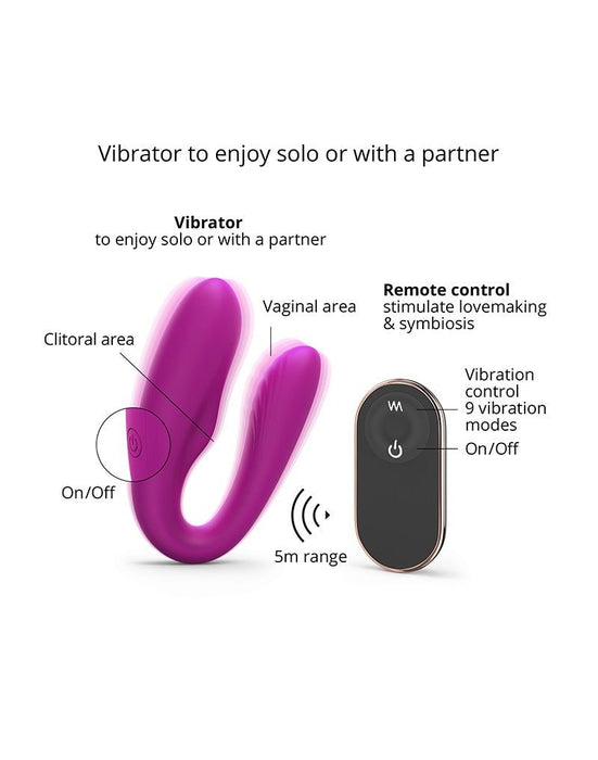 Love to Love MATCH UP Partner Vibrator with Remote Control - deep pink