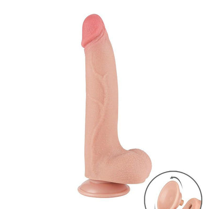 LoveToy - Dildo - Schuifhuid Dildo - Lengte 20 cm - Diameter 4 cm - Lichte Huidskleur - TPE-Erotiekvoordeel.nl