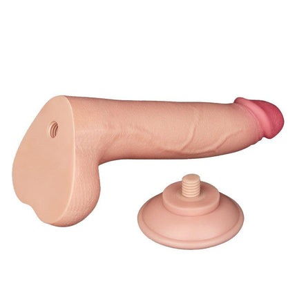 LoveToy - Dildo - Schuifhuid Dildo - Lengte 20 cm - Diameter 4 cm - Lichte Huidskleur - TPE-Erotiekvoordeel.nl