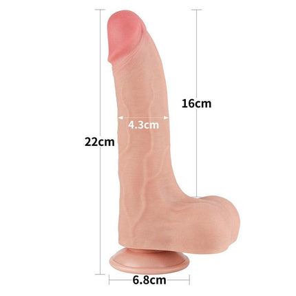 LoveToy - Dildoe - Schuifhuid Dildo 22 cm - Diameter 4.3 cm - Lichte Huidskleur-Erotiekvoordeel.nl