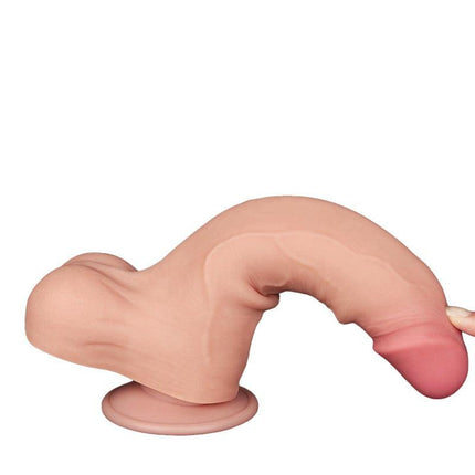 LoveToy - Dildoe - Schuifhuid Dildo 22 cm - Diameter 4.3 cm - Lichte Huidskleur-Erotiekvoordeel.nl