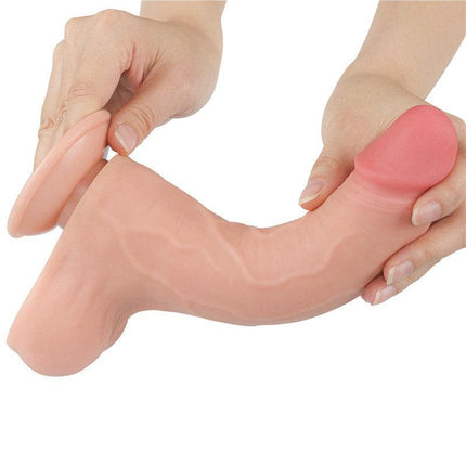 LoveToy - Dildoe - Schuifhuid Dildo 22 cm - Diameter 4.3 cm - Lichte Huidskleur-Erotiekvoordeel.nl