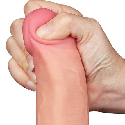 LoveToy - Dildoe - Schuifhuid Dildo 22 cm - Diameter 4.3 cm - Lichte Huidskleur-Erotiekvoordeel.nl