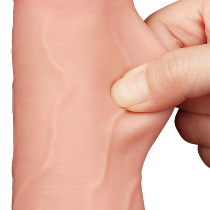 LoveToy - Dildoe - Schuifhuid Dildo 22 cm - Diameter 4.3 cm - Lichte Huidskleur-Erotiekvoordeel.nl