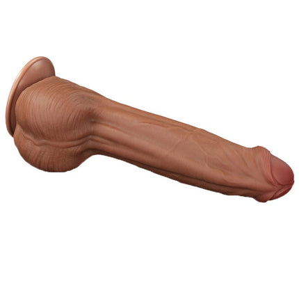 Lovetoy - Dildo -Sliding Skin Dildo - Lengte 29 cm - Bruin
