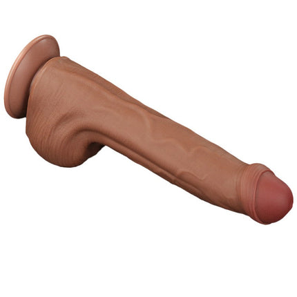 Lovetoy - Dildo -Sliding Skin Dildo - Lengte 29 cm - Bruin