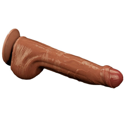 Lovetoy - Dildo -Sliding Skin Dildo - Lengte 29 cm - Bruin