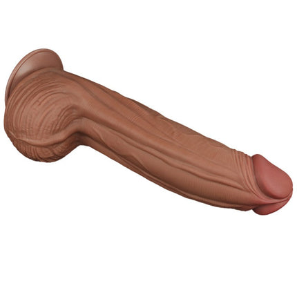 Lovetoy - Dildo -Sliding Skin Dildo - Lengte 31 cm - Bruin
