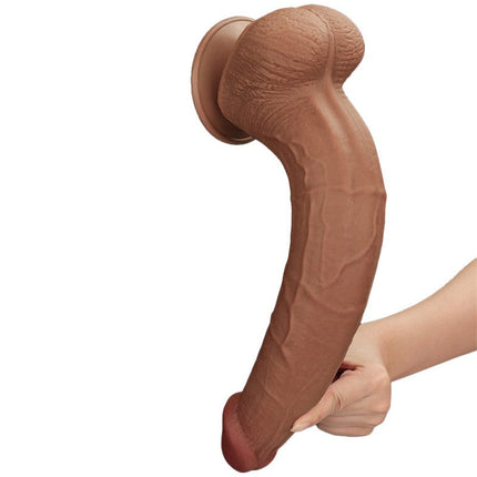 Lovetoy - Dildo - Gode à peau coulissante - Longueur 34 cm - Marron