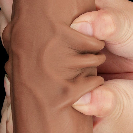 Lovetoy - Dildo - Gode à peau coulissante - Longueur 34 cm - Marron