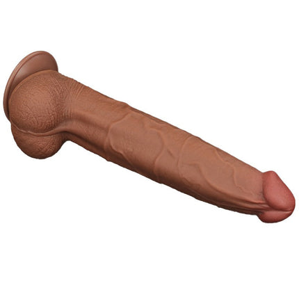 Lovetoy - Dildo - Gode à peau coulissante - Longueur 34 cm - Marron