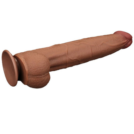 Lovetoy - Dildo - Gode à peau coulissante - Longueur 34 cm - Marron