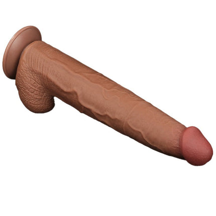 Lovetoy - Dildo - Gode à peau coulissante - Longueur 34 cm - Marron