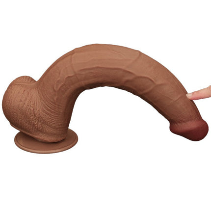 Lovetoy - Dildo - Gode à peau coulissante - Longueur 34 cm - Marron