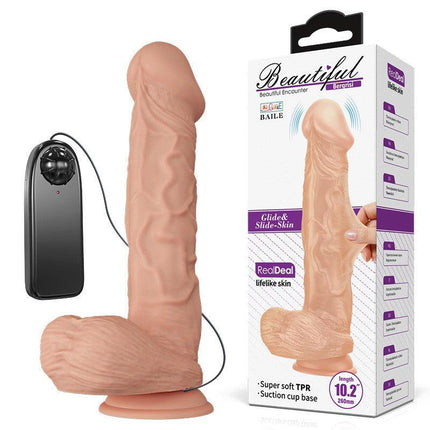 Pretty Love Bergrisi - Dildo - Realistische Vibrerende Dildo - Lengte 26 cm - Met Afstandsbediening - Lichte Huidskleur - Geeft Levensechte Ervaring-Erotiekvoordeel.nl