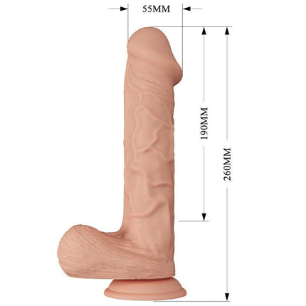 Pretty Love Bergrisi - Dildo - Realistische Vibrerende Dildo - Lengte 26 cm - Met Afstandsbediening - Lichte Huidskleur - Geeft Levensechte Ervaring-Erotiekvoordeel.nl