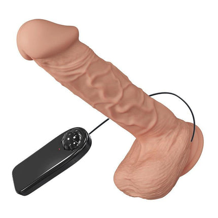 Pretty Love Bergrisi - Dildo - Realistische Vibrerende Dildo - Lengte 26 cm - Met Afstandsbediening - Lichte Huidskleur - Geeft Levensechte Ervaring-Erotiekvoordeel.nl