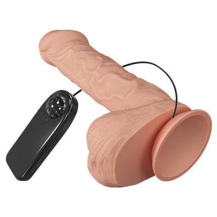 Pretty Love Bergrisi - Dildo - Realistische Vibrerende Dildo - Lengte 26 cm - Met Afstandsbediening - Lichte Huidskleur - Geeft Levensechte Ervaring-Erotiekvoordeel.nl