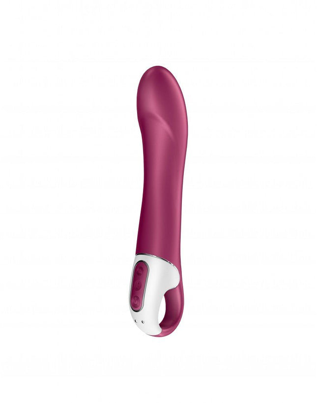 Satisfyer Big Heat Vibrateur chauffant pour le point G avec contrôle APP - berry red