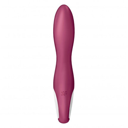 Satisfyer Heated Affair Vibrador punto G calentado y vibrador conejo con control APP - rojo baya