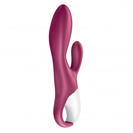 Satisfyer Heated Affair Vibrador punto G calentado y vibrador conejo con control APP - rojo baya