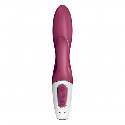 Satisfyer Heated Affair Vibrador punto G calentado y vibrador conejo con control APP - rojo baya