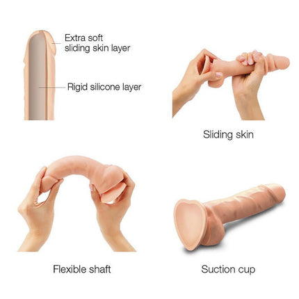 Strap-on-Me Sliding Skin Realistic Dildo - light skin color