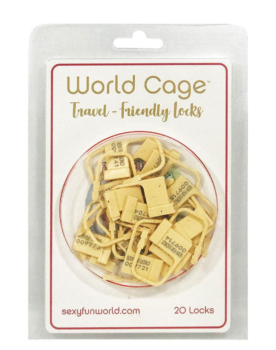 World Cage Verrous de voyage en plastique pour cage de chasteté - 20 pièces